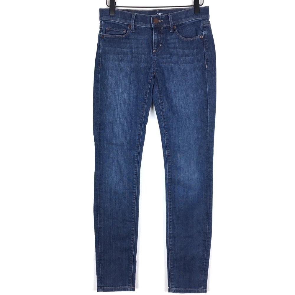 LOFT Outlet Jeans Modern Skinny Slim Dark Wash Stretch Denim Classic Size 0